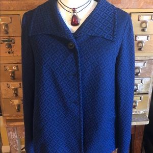 Pendleton black n blue button down lapel coat blaz